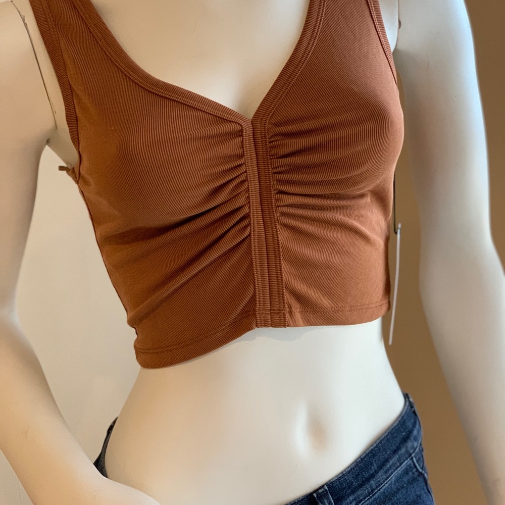 2 left!!!Cotton Candy LA Ruched V Neck Crop Top